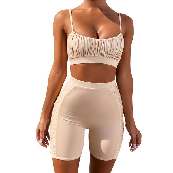 stacked slim sport womens tracksuits spaghetti strap vest and shorts solid color fitness running women 2pcs, Gray
stacked slim sport womens tracksuits spaghetti strap vest and shorts solid color fitness running women 2pcs, Gray