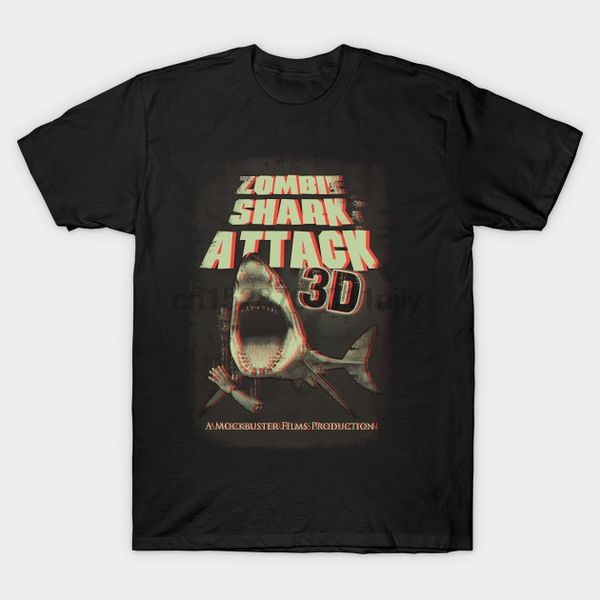 men tshirt zombie shark attack film t shirt printed t-shirt tees top