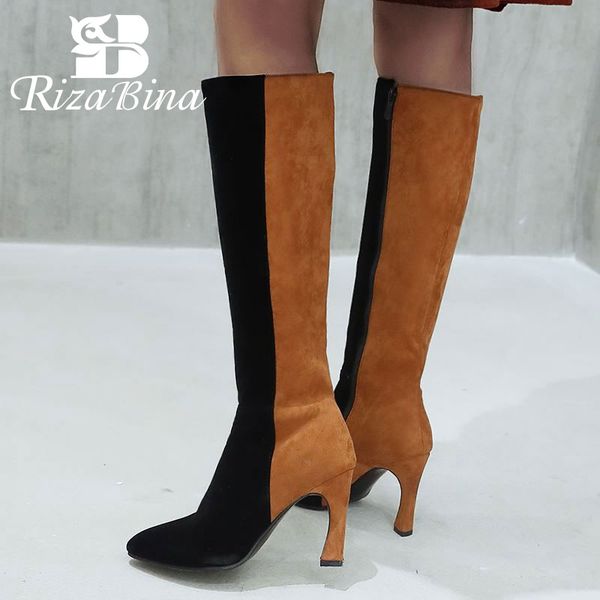 boots rizabina fashion women knee high pointed toe side zipper heel shoes winter warm long woman footwear size 33-43, Black
boots rizabina fashion women knee high pointed toe side zipper heel shoes winter warm long woman footwear size 33-43, Black