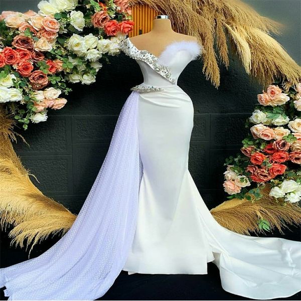 luxury mermaid prom dresses bling crystal beads feather evening dress off-shoulder sweep train gorgeous special occasion dresses, Black
luxury mermaid prom dresses bling crystal beads feather evening dress off-shoulder sweep train gorgeous special occasion dresses, Black