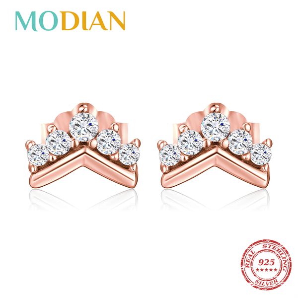modian 2020 100% 925 sterling silver simple clear cz crown charm stud earrings for women cute party christmas gift jewelry, Golden;silver
modian 2020 100% 925 sterling silver simple clear cz crown charm stud earrings for women cute party christmas gift jewelry, Golden;silver