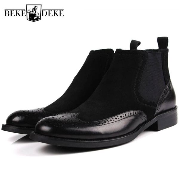 designer classic pointed slip on mens ankle boots 100% real leather brown black italian wedding business men shoes botas hombre
designer classic pointed slip on mens ankle boots 100% real leather brown black italian wedding business men shoes botas hombre