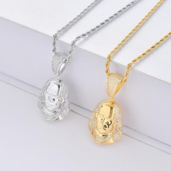 pendant necklaces cross-border hip-hop personality pure copper inlaid zircon necklace factory direct sales, Silver
pendant necklaces cross-border hip-hop personality pure copper inlaid zircon necklace factory direct sales, Silver