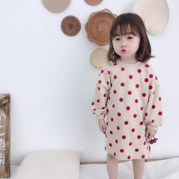 2020 girl's autumn new polka dot sweater dress children casual mid-length dress, Red;yellow
2020 girl's autumn new polka dot sweater dress children casual mid-length dress, Red;yellow