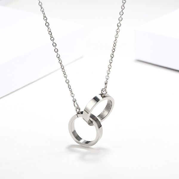 cross circle stainless steel pendant necklaces trendy style double annulus interlocking necklaces for women girls jewelry gifts, Silver
cross circle stainless steel pendant necklaces trendy style double annulus interlocking necklaces for women girls jewelry gifts, Silver