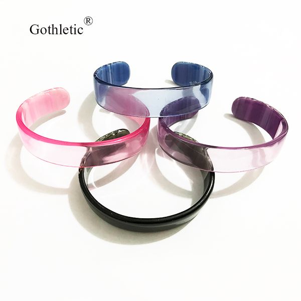 gothletic 15x60mm contrast stitching acrylic cuff resin bracelets & bangles for women fashion jewelry 2020 new pulseiras, Black
gothletic 15x60mm contrast stitching acrylic cuff resin bracelets & bangles for women fashion jewelry 2020 new pulseiras, Black