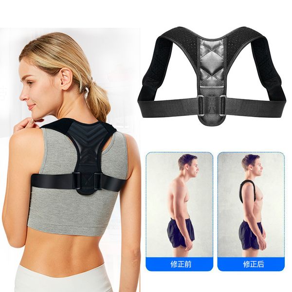 back support brace belt adjustable posture corrector clavicle spine workplace outdoor shoulder lumbar correction, Black;blue
back support brace belt adjustable posture corrector clavicle spine workplace outdoor shoulder lumbar correction, Black;blue