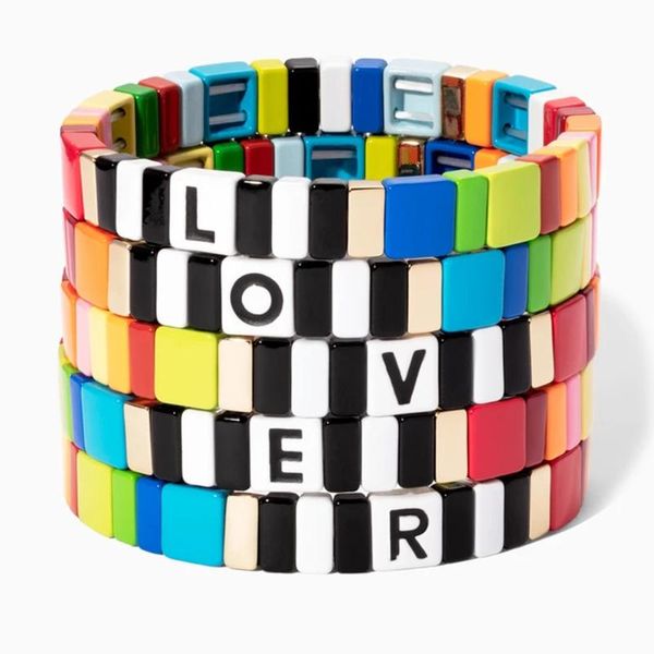 bohemia letter love handmade enamel rainbow tile bracelet colorful painted metal for women girls jewelry gifts, Golden;silver
bohemia letter love handmade enamel rainbow tile bracelet colorful painted metal for women girls jewelry gifts, Golden;silver