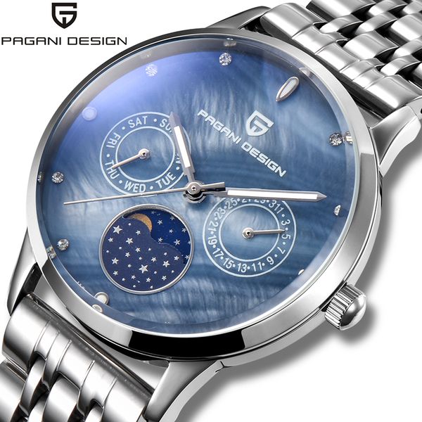 pagani design women's quartz watches sport watch ladies dress waterproof stainless steel clock women fashion, Slivery;brown
pagani design women's quartz watches sport watch ladies dress waterproof stainless steel clock women fashion, Slivery;brown