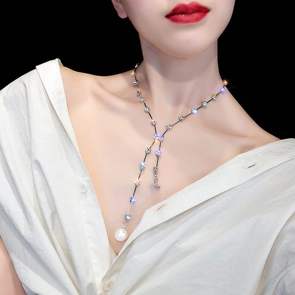 1pc fashion choker necklace korean women's jewelry simple elements crystal necklace holiday long section madonna ladies, Silver
1pc fashion choker necklace korean women's jewelry simple elements crystal necklace holiday long section madonna ladies, Silver