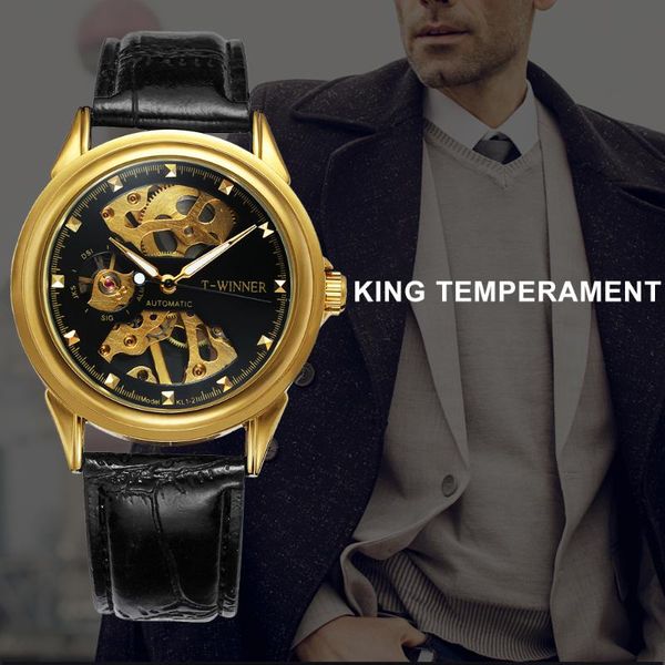 decoration royal men's golden mechanical hand-wind dial wristwatches winner skeleton crystal band watch leather elrml, Slivery;brown
decoration royal men's golden mechanical hand-wind dial wristwatches winner skeleton crystal band watch leather elrml, Slivery;brown
