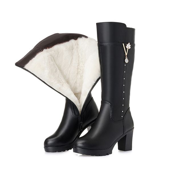 leather genuine high boots for woman winter shoes 2020 fur wool warm ladies winter boots fashion rhinestone women knee-high boot, Black
leather genuine high boots for woman winter shoes 2020 fur wool warm ladies winter boots fashion rhinestone women knee-high boot, Black