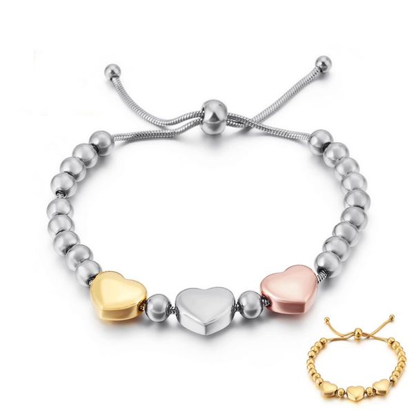 charm bracelets elegant cute heart steel beads bracelet for girls women, Golden;silver
charm bracelets elegant cute heart steel beads bracelet for girls women, Golden;silver