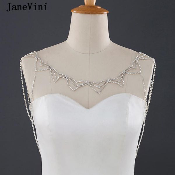 janevini 2020 luxury women rhinestone shoulder chain handmade bridal necklace crystal shiny beaded wedding jewelry accessories, Silver
janevini 2020 luxury women rhinestone shoulder chain handmade bridal necklace crystal shiny beaded wedding jewelry accessories, Silver