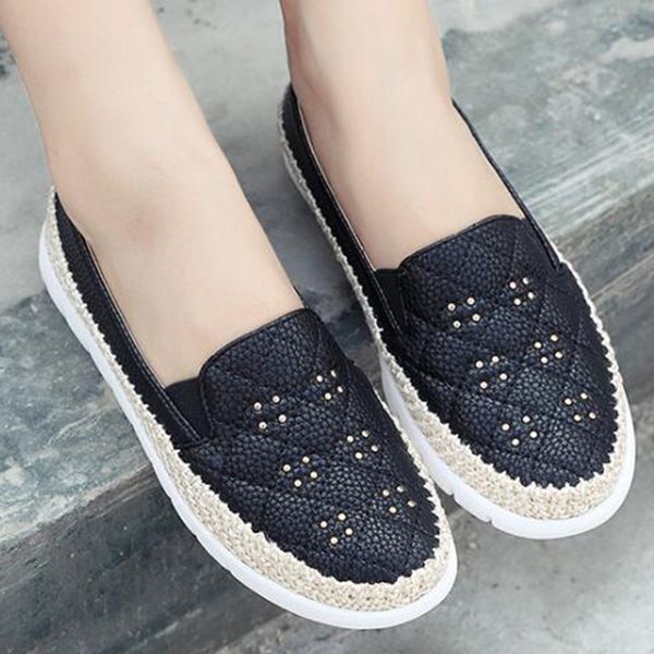 spring autumn women loafer round toe espadrilles rivet comfortable bottom women shoes slip on zapato mujer sy331, Black
spring autumn women loafer round toe espadrilles rivet comfortable bottom women shoes slip on zapato mujer sy331, Black