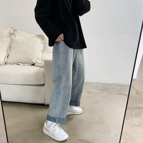spring ins retro nine-point jeans male korean version of the trend of teenagers straight wild loose striped wide-leg pants, Blue
spring ins retro nine-point jeans male korean version of the trend of teenagers straight wild loose striped wide-leg pants, Blue