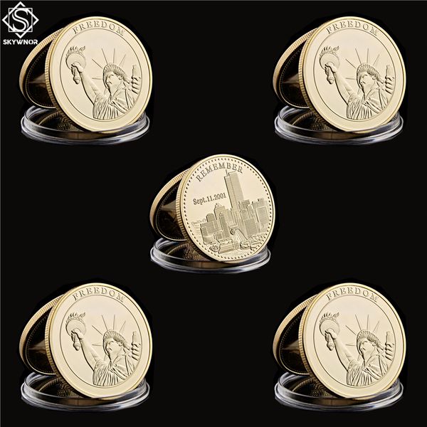 5pc usa statue of liberty om craft gold coins 2001.9.11 remember attacks 1 world trade center for recalling history
5pc usa statue of liberty om craft gold coins 2001.9.11 remember attacks 1 world trade center for recalling history