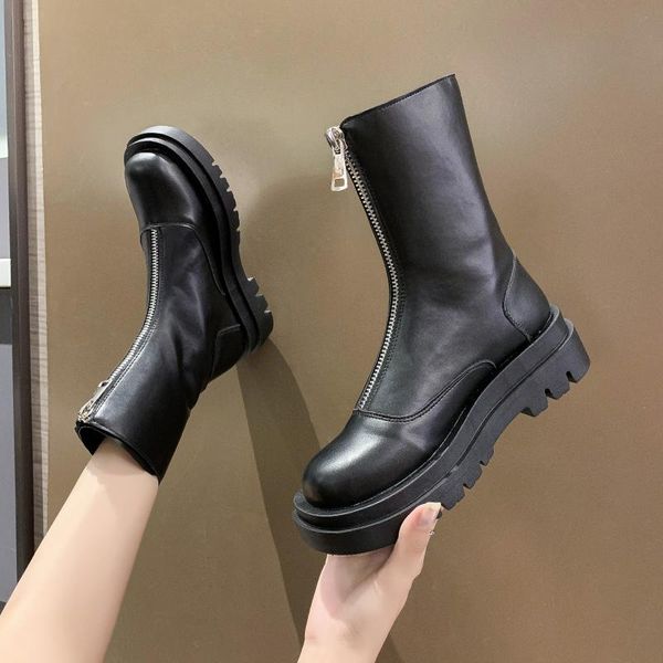 autumn and winter new ladies boots zipper style easy to put on and take off mid-tube boots snow thin women, Black
autumn and winter new ladies boots zipper style easy to put on and take off mid-tube boots snow thin women, Black