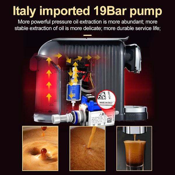HiBREW Capsule Coffee Machine Espresso Coffee Maker Combined With MF04/MF802 Silver Milk Frother for home
HiBREW Capsule Coffee Machine Espresso Coffee Maker Combined With MF04/MF802 Silver Milk Frother for home