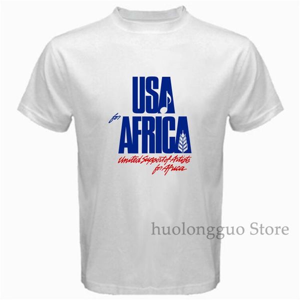 we are the world anniversary usa for africa united artists white t-shirt 100% cotton men t shirt women tee
