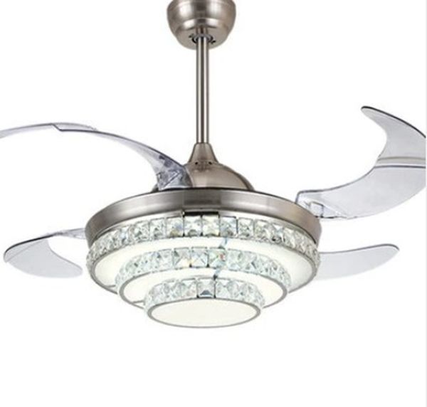 42 inch invisiable crystal ceiling fan light modern luxury dining room ceiling fan lamp 4 blade remote control ventilador
42 inch invisiable crystal ceiling fan light modern luxury dining room ceiling fan lamp 4 blade remote control ventilador