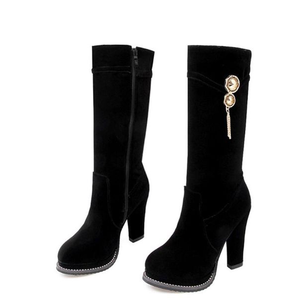 boots women's suede winter evening party short boot lady elegant high heel shoes pendant mid-calf brand botas warm, Black
boots women's suede winter evening party short boot lady elegant high heel shoes pendant mid-calf brand botas warm, Black