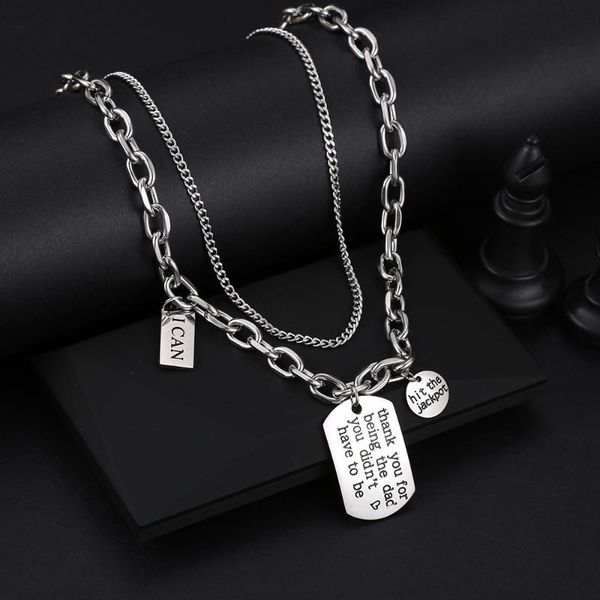pendant necklaces fashion titanium steel exaggerated double clavicle chain female simple temperament stack necklace, Silver
pendant necklaces fashion titanium steel exaggerated double clavicle chain female simple temperament stack necklace, Silver