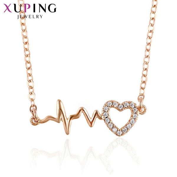 xuping heart shaped gold color plated trendy necklace for women environmental copper jewelry family gifts 44524, Silver
xuping heart shaped gold color plated trendy necklace for women environmental copper jewelry family gifts 44524, Silver