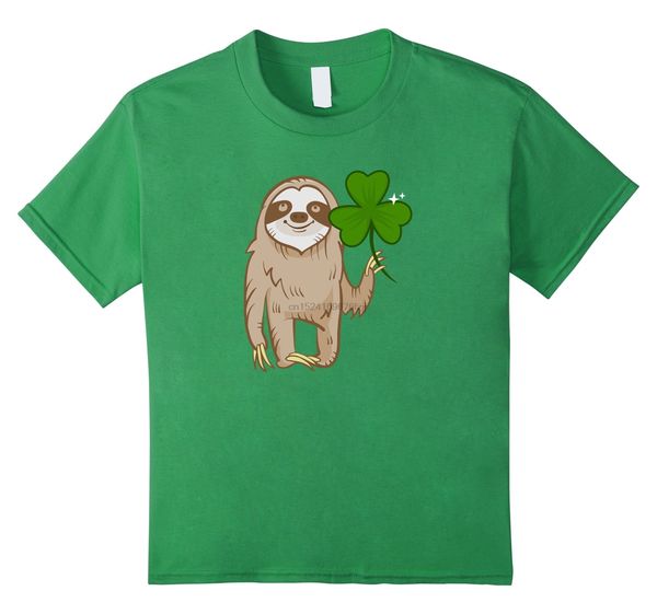 funny sloth hold the shamrock men t-shirt