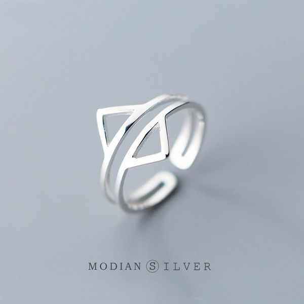 modian authentic 925 sterling silver simple double-sided triangle ring for women geometric open adjustable finger ring jewelry, Golden;silver
modian authentic 925 sterling silver simple double-sided triangle ring for women geometric open adjustable finger ring jewelry, Golden;silver