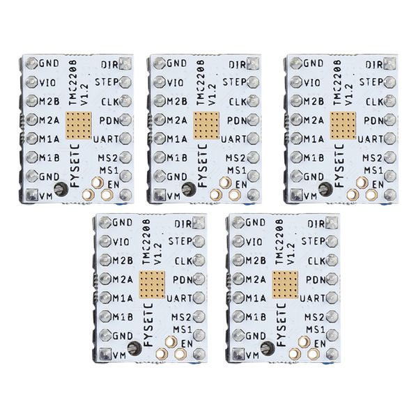 5pcs tmc2208 v1.0 stepper motor driver module with heat sink for 3d printer