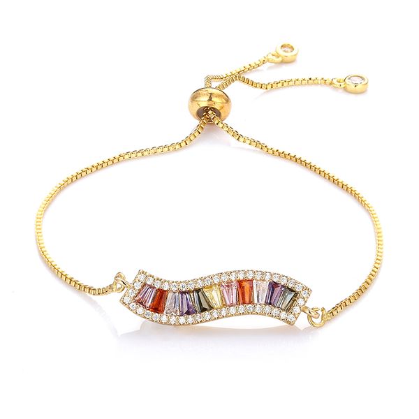 fashion women's rainbow wave bracelets jewelry gold cz colorful zircon bracelet bangle adjustable chain bracelet for women, Golden;silver
fashion women's rainbow wave bracelets jewelry gold cz colorful zircon bracelet bangle adjustable chain bracelet for women, Golden;silver
