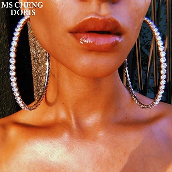 hoop & huggie shiny rhinestone big earrings for women round circle full jewelry female, Golden;silver
hoop & huggie shiny rhinestone big earrings for women round circle full jewelry female, Golden;silver