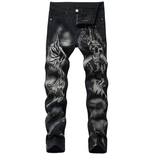 men's jeans men pants printed cotton brand large size all season trendy fashion micro-elastic, Blue
men's jeans men pants printed cotton brand large size all season trendy fashion micro-elastic, Blue