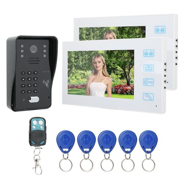 doorbells door bell camera 7inch tft lcd waterproof intercom remote control password card phone 2 white monitors
doorbells door bell camera 7inch tft lcd waterproof intercom remote control password card phone 2 white monitors