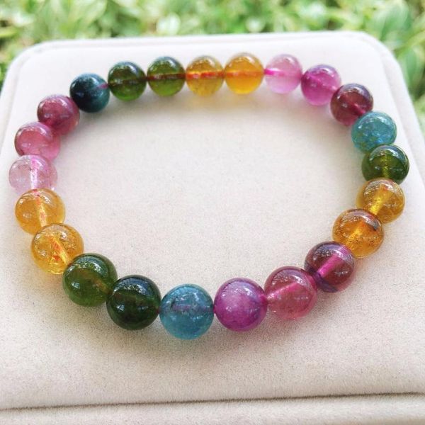 genuine 8mm natural colorful tourmaline bracelets for women female stretch round bead crystal bracelet certificate, Black
genuine 8mm natural colorful tourmaline bracelets for women female stretch round bead crystal bracelet certificate, Black