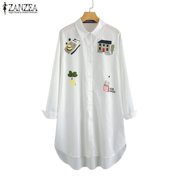 plus size stylish cartoon printed shirts women's spring blouse zanzea 2020 casual lapel long sleeve blusas female button tunic, White
plus size stylish cartoon printed shirts women's spring blouse zanzea 2020 casual lapel long sleeve blusas female button tunic, White