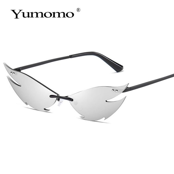 sunglasses 2021 retro frameless women metal steampunk trend cat eye men small mirror, White;black
sunglasses 2021 retro frameless women metal steampunk trend cat eye men small mirror, White;black
