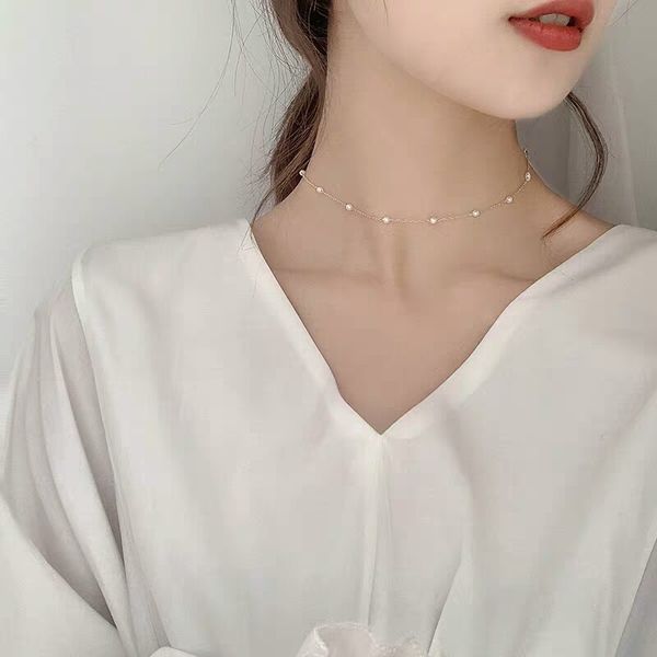 chains pearl neck fine necklace net red-japanese lightweight and luxurious minority jewelry, Silver
chains pearl neck fine necklace net red-japanese lightweight and luxurious minority jewelry, Silver