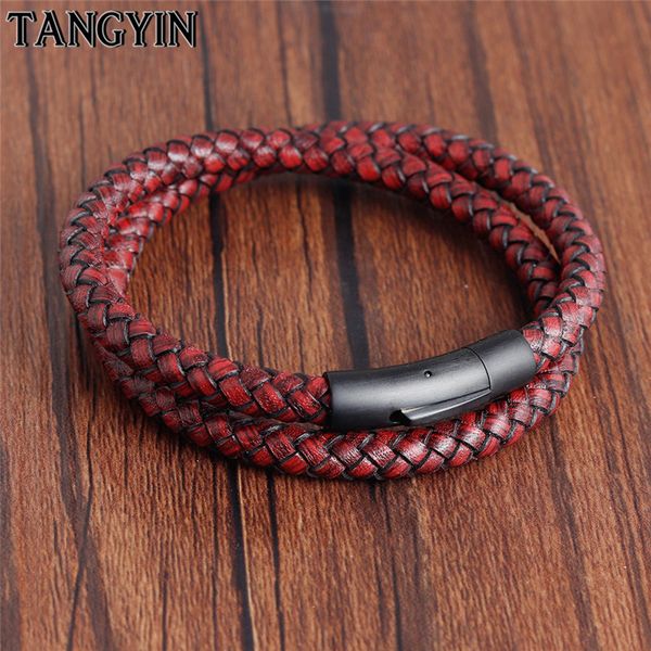 charm bracelets tangyin men leather bracelet jewelry red brown woven rope stainless steel magnet buckle, Golden;silver
charm bracelets tangyin men leather bracelet jewelry red brown woven rope stainless steel magnet buckle, Golden;silver