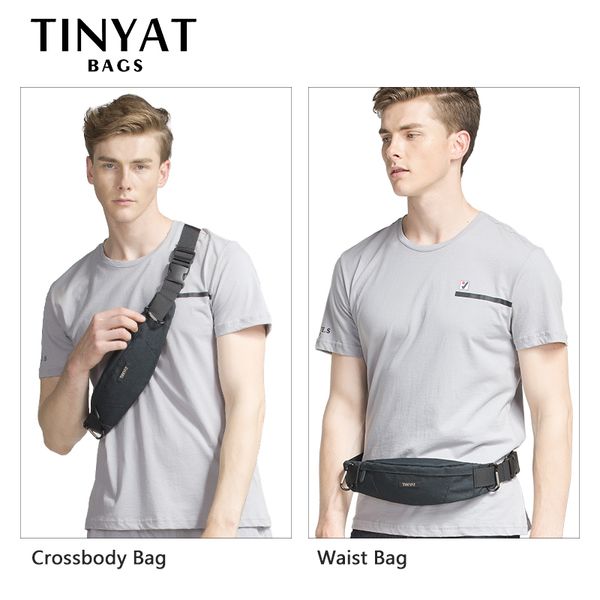 tinyat waist bag men's waterproof canvas phone storage belt bag travel casual union crossbody travel casual waist