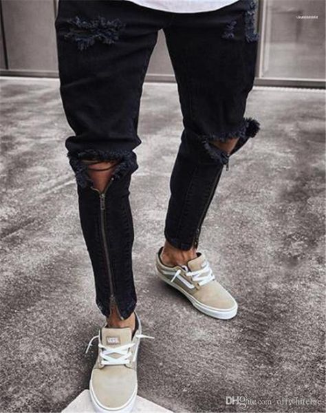 pencil pants casual zipper fly males clothing hole mens designer jeans fashion skinny zipper panelled mens, Blue
pencil pants casual zipper fly males clothing hole mens designer jeans fashion skinny zipper panelled mens, Blue