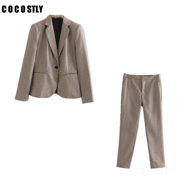 women's two piece pants women plaid suits two-pieces sets 2021 autumn single button blazers and female casual elegant 2 set clothes, White
women's two piece pants women plaid suits two-pieces sets 2021 autumn single button blazers and female casual elegant 2 set clothes, White