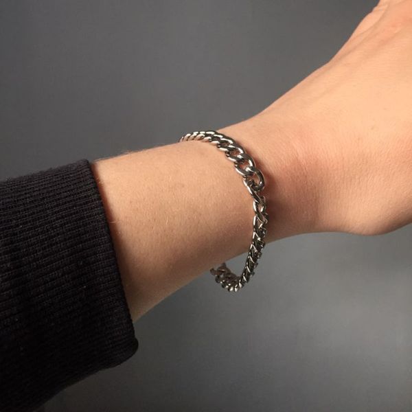 link, chain punk rock hip hop men's titanium steel bracelet cuba brake lobster buckle jewelry, Black
link, chain punk rock hip hop men's titanium steel bracelet cuba brake lobster buckle jewelry, Black