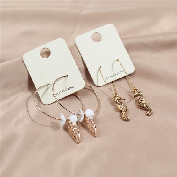 hoop & huggie 2021 est fashion gold color leaf sweet flowers animal sea horse earrings for women punk jewelry accessory party gift, Golden;silver
hoop & huggie 2021 est fashion gold color leaf sweet flowers animal sea horse earrings for women punk jewelry accessory party gift, Golden;silver