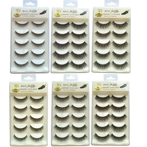 5 pairs 3d soft natural long faux mink hair false eyelashes wispy fluffy handmade black extension lashes eye fashion makeup tool
5 pairs 3d soft natural long faux mink hair false eyelashes wispy fluffy handmade black extension lashes eye fashion makeup tool