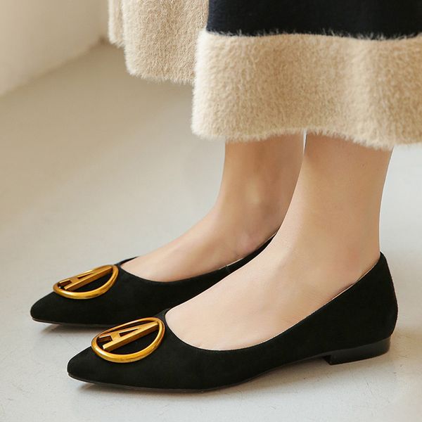 pointed metal decor women flats natural suede leather ladies flat shoes shallow mouth single shoes feniminal casual basic flats, Black
pointed metal decor women flats natural suede leather ladies flat shoes shallow mouth single shoes feniminal casual basic flats, Black