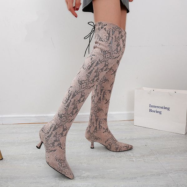 autumn winter women thigh high boots serpentine high heels lace up ladies shoes stiletto pointed toe over the knee long boots, Black
autumn winter women thigh high boots serpentine high heels lace up ladies shoes stiletto pointed toe over the knee long boots, Black