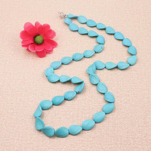 brand new long beaded strand chain necklace twist oval turquoises stone necklaces statement women party gifts jewelry 32" a963, Silver
brand new long beaded strand chain necklace twist oval turquoises stone necklaces statement women party gifts jewelry 32" a963, Silver