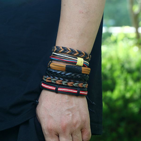 punk handmade rope wrap leather bracelets women men braided wrist bracelets&bangles jewelry, Golden;silver
punk handmade rope wrap leather bracelets women men braided wrist bracelets&bangles jewelry, Golden;silver